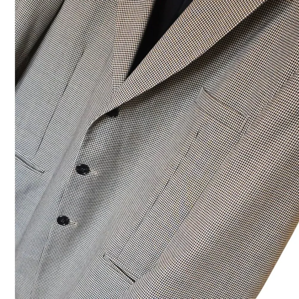 HAGGAR  Houndstooth 3 Button Blazer Suit Coat sz 48L